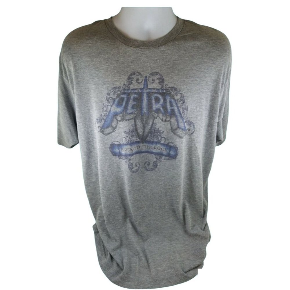 Mens Classic Petra T-Shirt Vintage Back to the Rock Gray Tultex Polyester XL